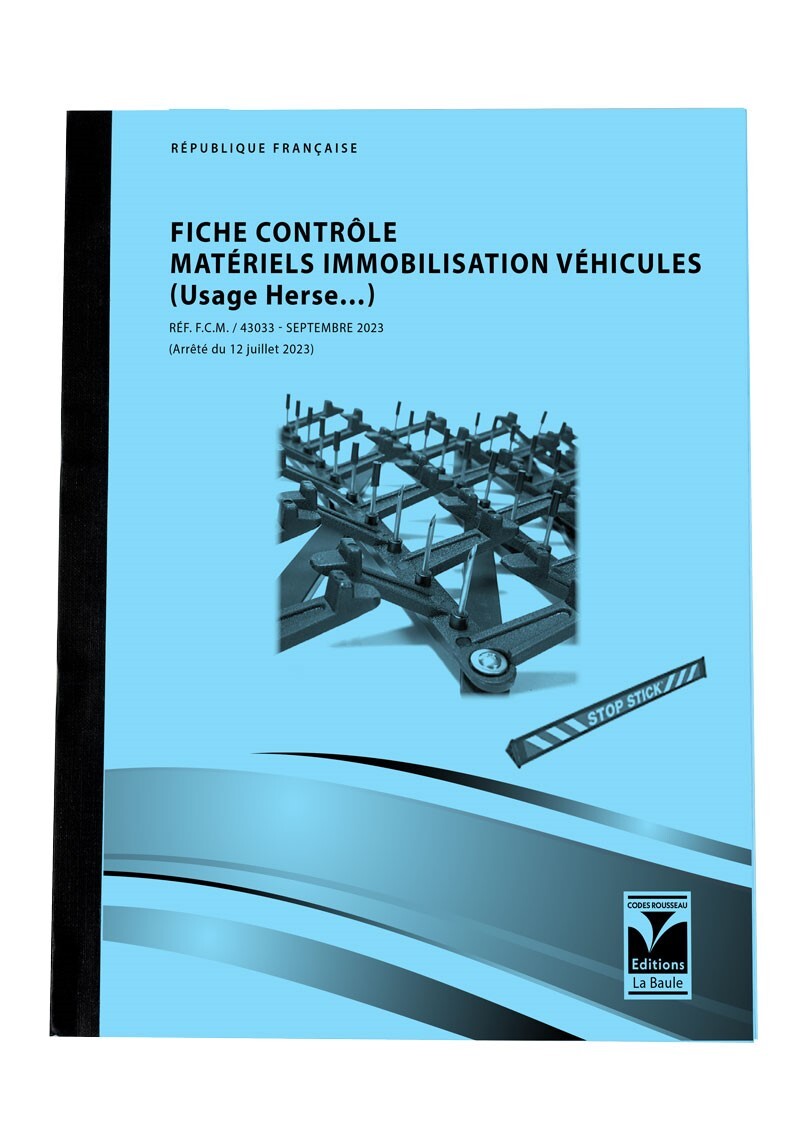 Fiche contrôle - Matériels immobilisation véhicules (Usage Herse...)