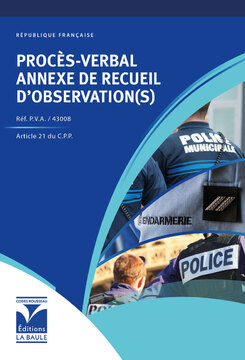 Carnet de Procès-Verbal Annexe de recueil d'observations