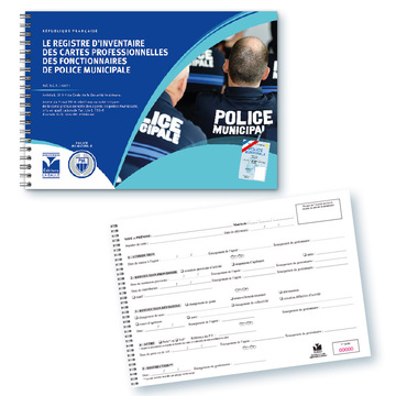 Registre d'Inventaire des Cartes Professionnelles des fonctionnaires de PM